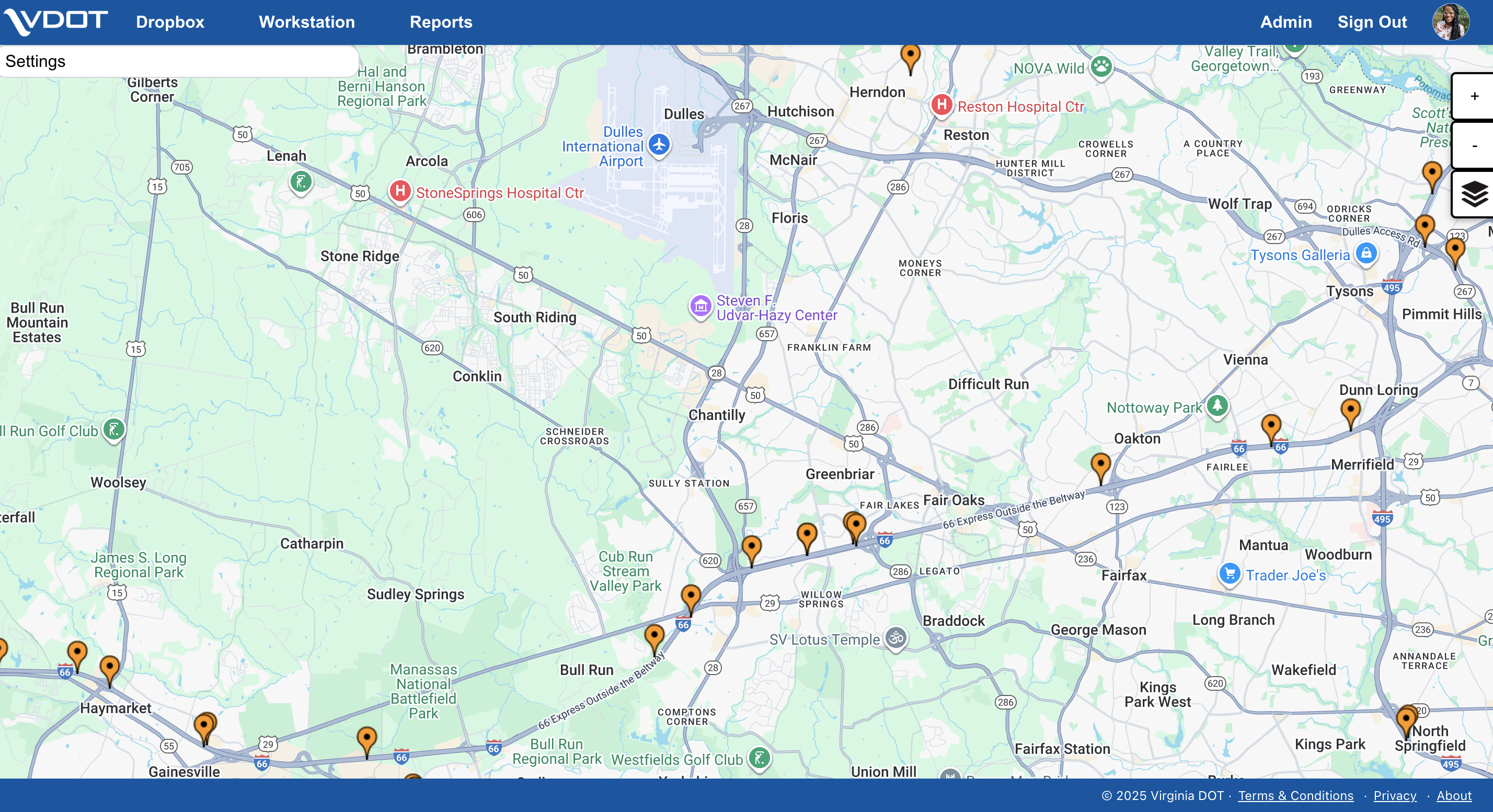 VDOT dashboard