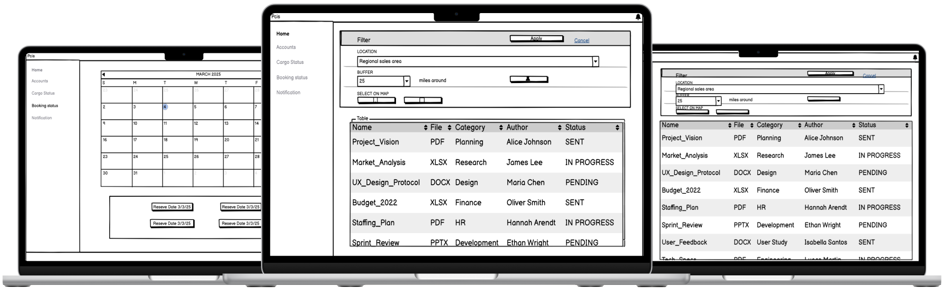 Lo-fi wireframes