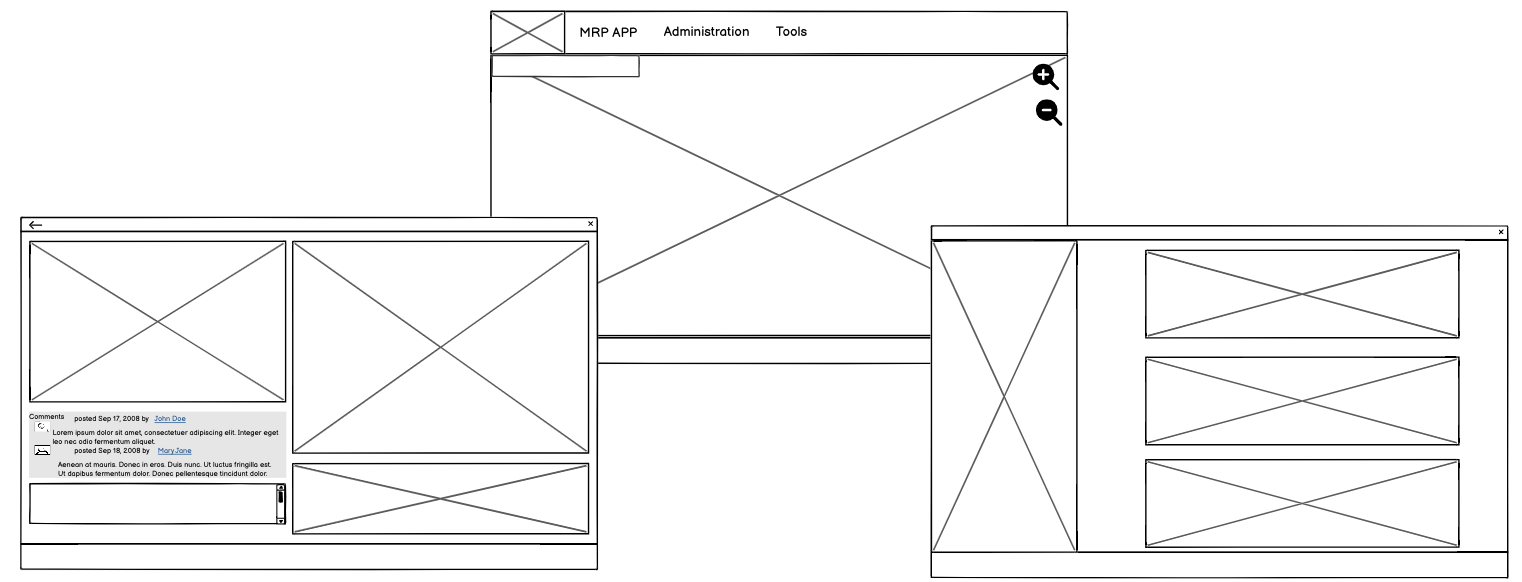 Lo-fi dashboard wireframes