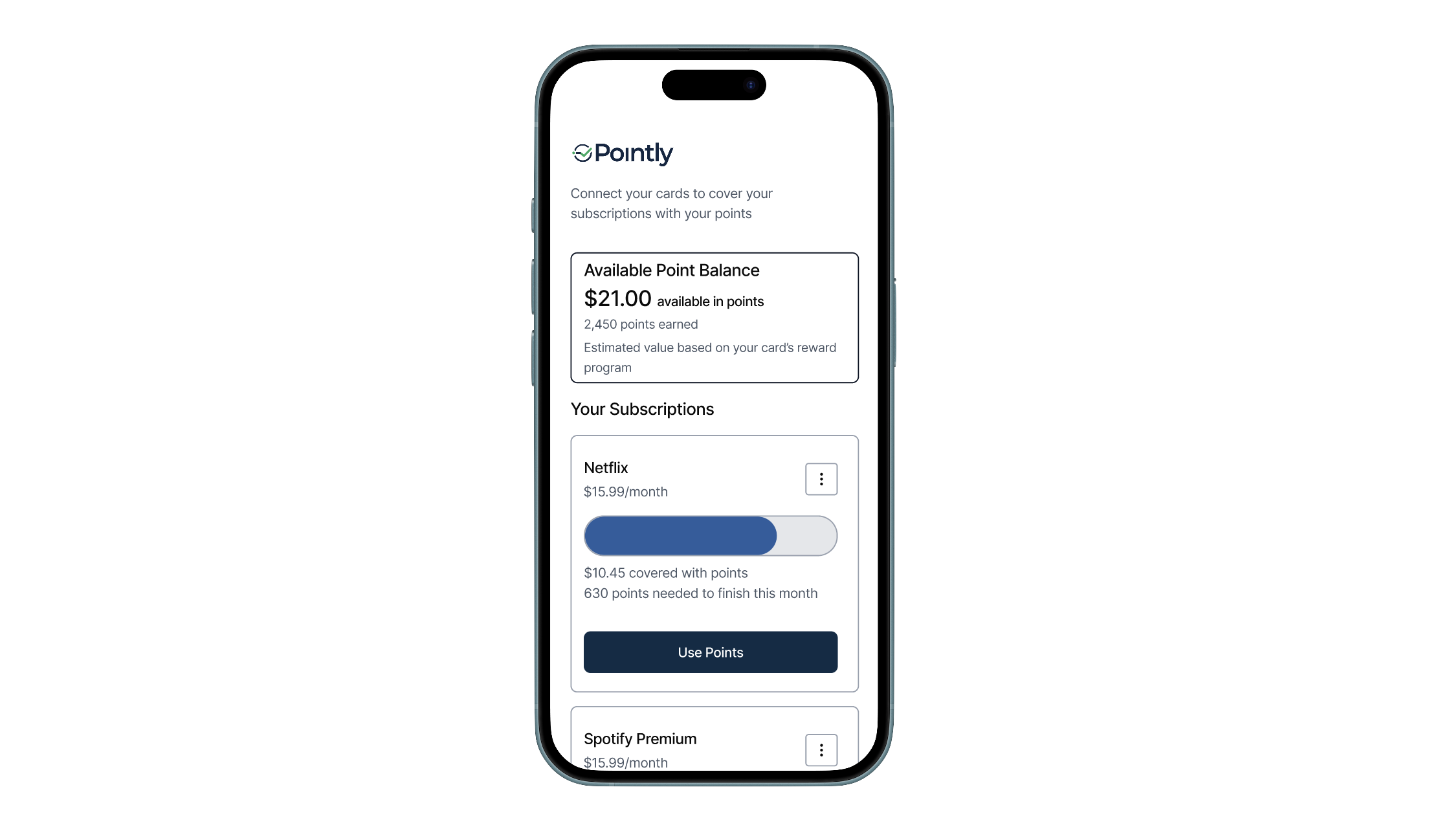 Pointly v1 screens, placeholder; swap in exported Figma screens